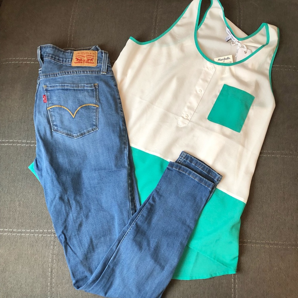 Color block tank NWT